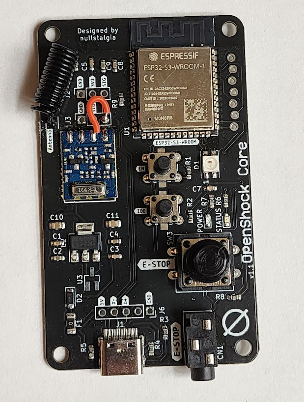 OpenShock Core V1.1 PCB Front